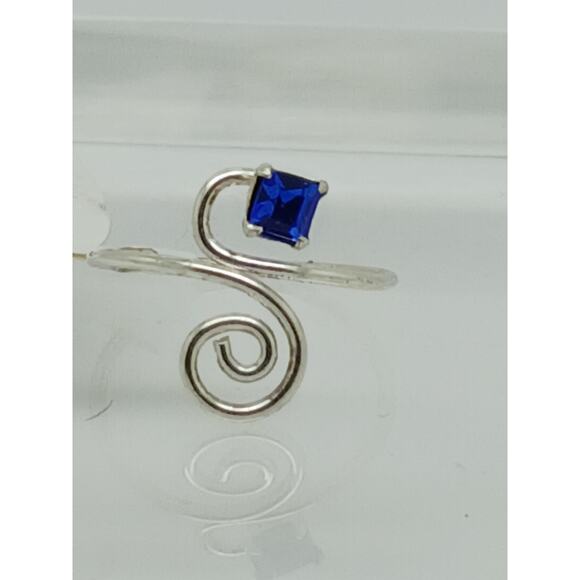 Sexy Blue Crystal Rhinestone Toe Ring Adjustable Size Sterling Silver Gift Boxed - Picture 4 of 8